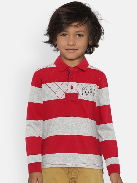 

Pepe Jeans Boys Red Striped Polo Collar T-shirt