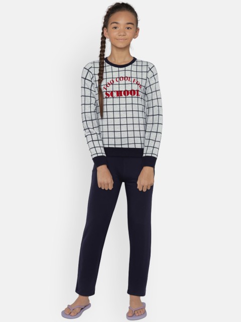

Sweet Dreams Girls Grey Checked Tracksuit, Grey melange