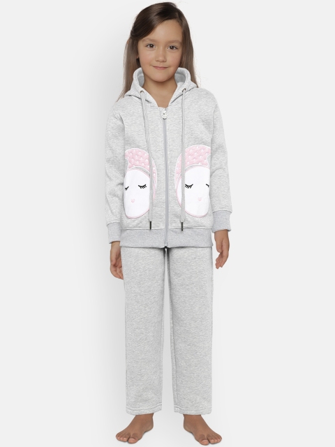 

Sweet Dreams Girls Grey Melange Applique Detail Tracksuit