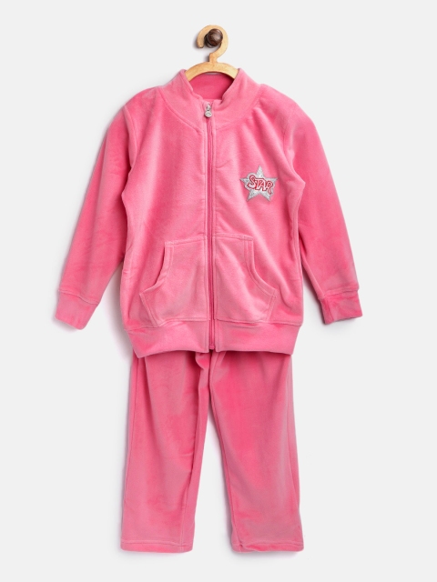 

Sweet Dreams Girls Pink Tracksuit with Velvet Finish