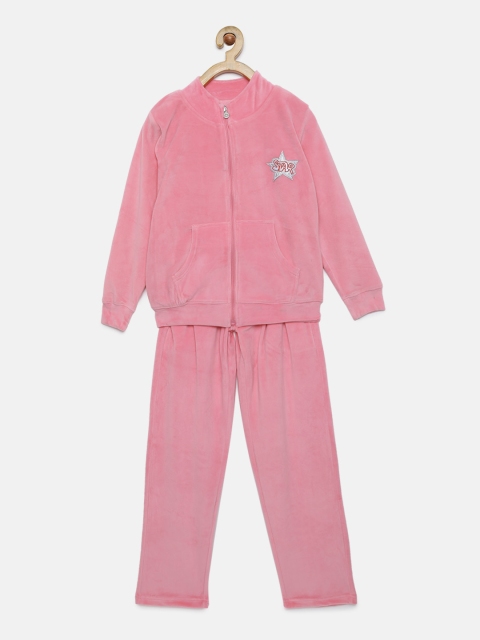 

Sweet Dreams Girls Pink Solid Tracksuit