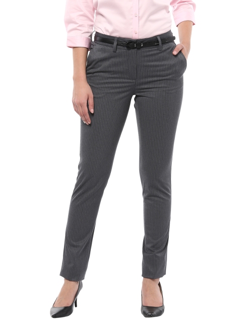 

Allen Solly Woman Women Grey Regular Fit Striped Chinos