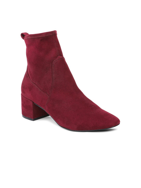 

ALDO Women Maroon Solid Heeled Boots