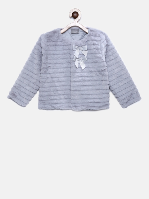 

Rock-a-Bye Baby Girls Grey Self Design Puffer Jacket