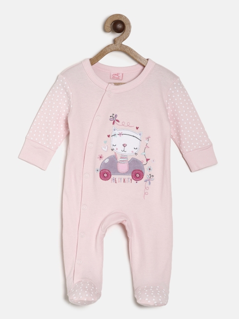 

Rock-a-Bye Baby Girls Pink Printed Sleepsuit