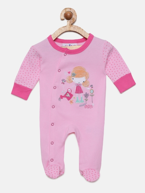 

Lily & Jack Girls Pink Printed Sleepsuits