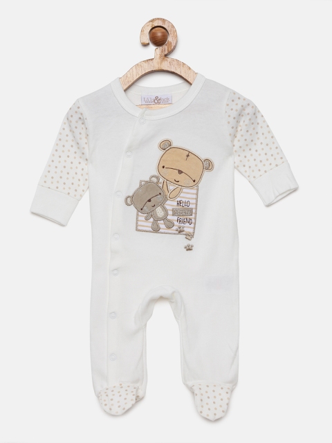 

Lily & Jack Kids White Printed Sleepsuits