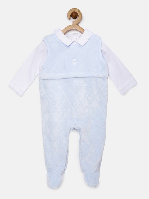 

Bonjour Bebe Boys Blue Solid Sleepsuit