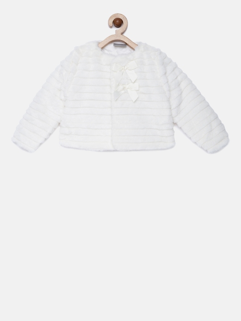 

Rock-a-Bye Baby Girls Cream-Coloured Solid Tailored Jacket