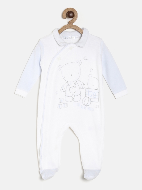 

Bonjour Bebe Infant Boys White & Grey Sketchy Bear Sleepsuit