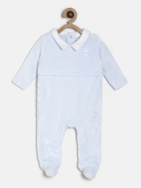 

Bonjour Bebe Boys Blue Solid Sleepsuit