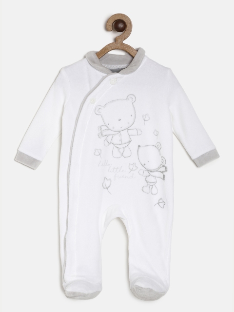 

Rock-a-Bye Baby Kids White Printed Sleepsuit
