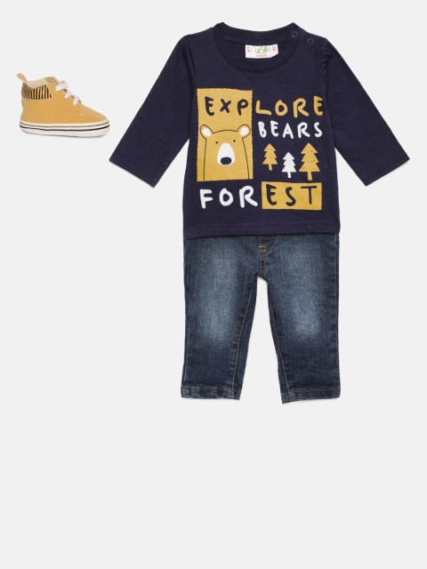 

Lily & Jack Boys Navy Blue & Mustard Clothing Set