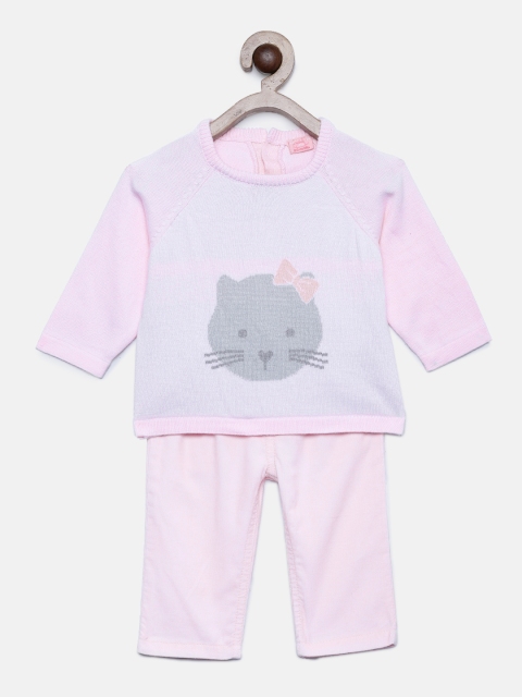 

Rock-a-Bye Baby Girls Pink Printed T-shirt with Trousers