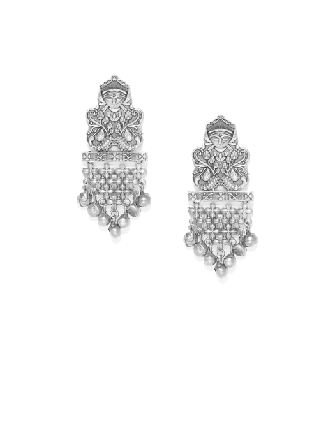 

AccessHer Silver-Plated Leaf Shaped Drop Earrings