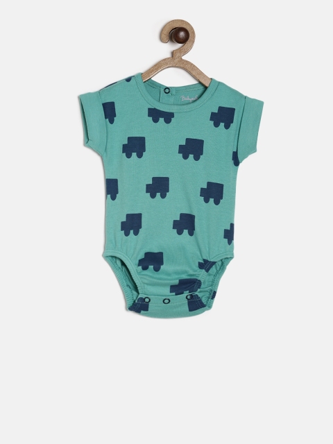 

Babysafe Boys Teal Green Printed Sustainable Rompers