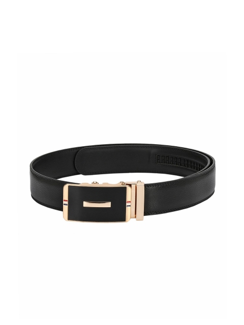 

Pacific Gold Men Black Solid Leather Belt