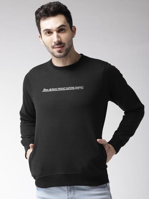 

Okane Men Black Solid Sweatshirt