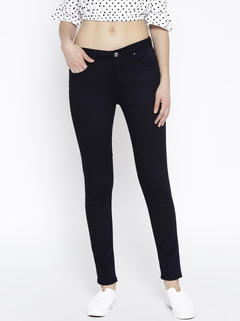 

United Colors of Benetton Women Navy Blue Skinny Fit Mid-Rise Clean Look Stretchable Jeans