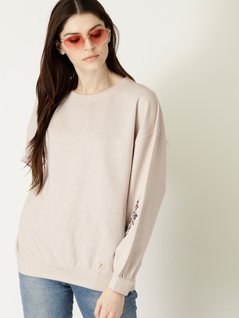 

United Colors of Benetton Women Beige Shimmer Sweatshirt