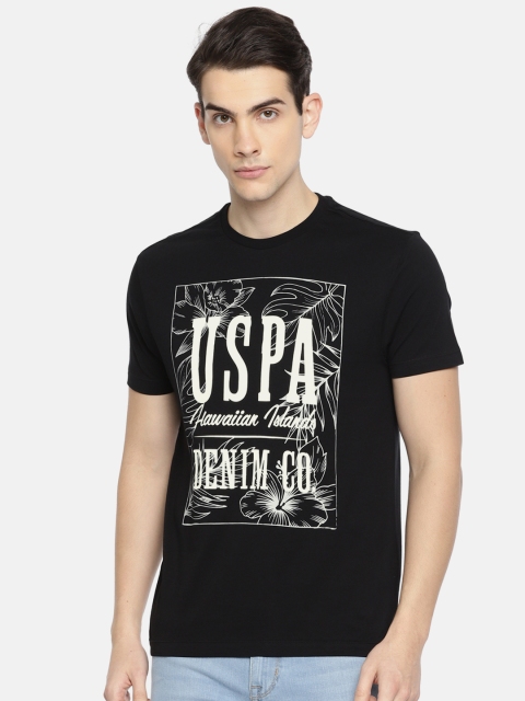 

U.S. Polo Assn. Denim Co. Men Black Printed Round Neck T-shirt