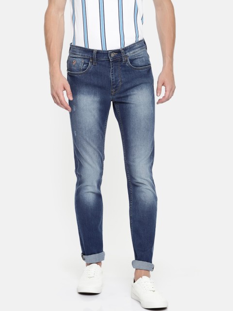 

U.S. Polo Assn. Denim Co. Men Blue Skinny Fit Mid-Rise Low Distress Stretchable Jeans