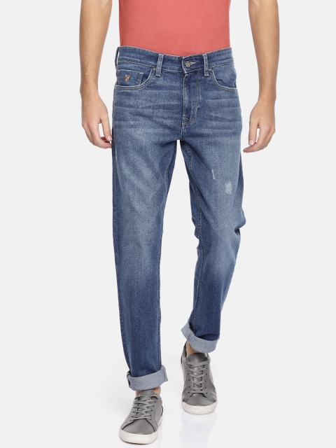 

U.S. Polo Assn. Denim Co. Men Blue Slim Fit Mid-Rise Low Distress Stretchable Jeans