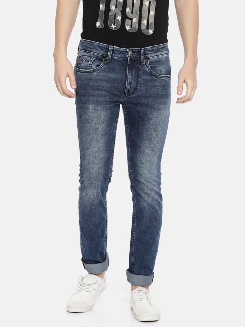 

U.S. Polo Assn. Denim Co. Men Blue Skinny Fit Mid-Rise Clean Look Stretchable Jeans