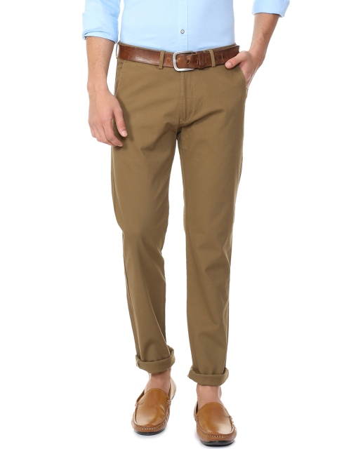 

Peter England Casuals Men Khaki Slim Fit Solid Chinos