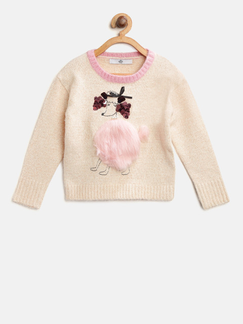 

Marks & Spencer Girls Beige Self-Design Sweater