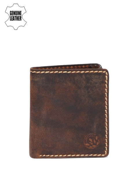 

Woodland Men Brown Textured Two Fold Leather Wallet