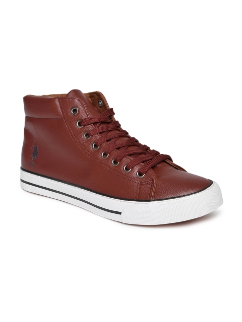 

U.S. Polo Assn. Men Brown Mid-Top Sneakers