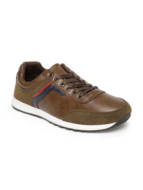 

U.S. Polo Assn. Men Tan Brown Leather Sneakers