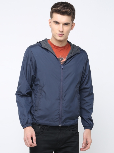 

Basics Men Navy Blue Solid Sporty Jacket