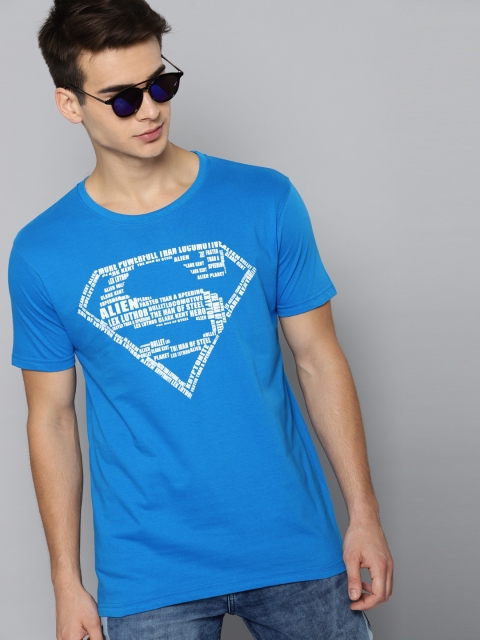 

Justice League Men Blue Printed Round Neck T-shirt