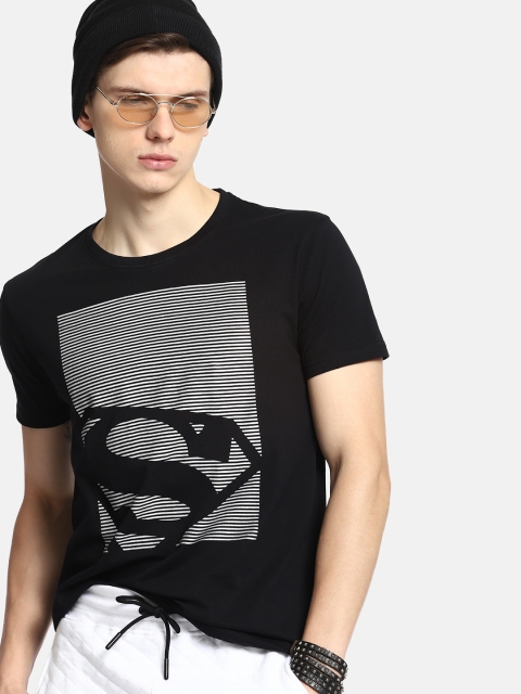 

Justice League Men Black & Grey Printed Round Neck T-shirt