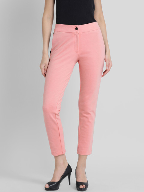 

Leo Sansini Women Pink Comfort Regular Fit Solid Easy Wash Peg Trousers