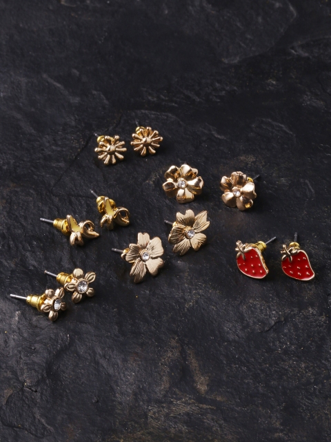 

Voylla Women Set Of 6 Gold-Plated Handcrafted Studs