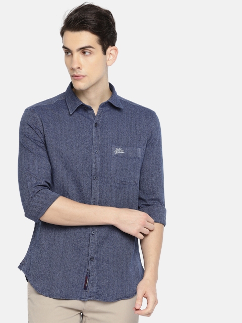 

U.S. Polo Assn. Denim Co. Men Navy Blue Regular Fit Solid Casual Shirt