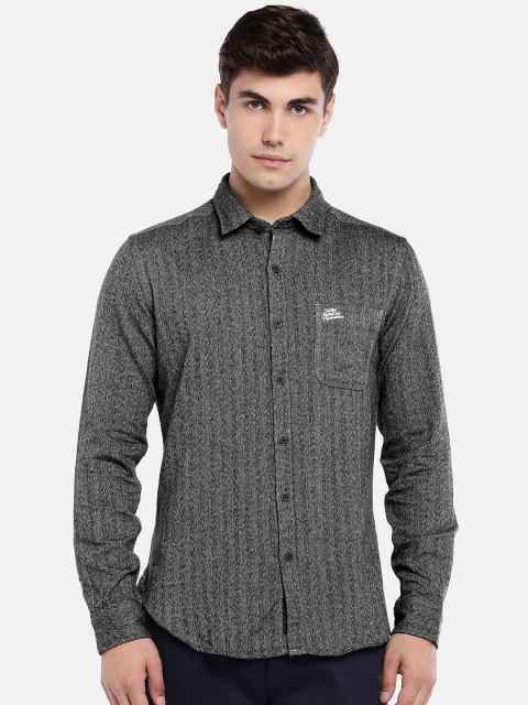

U.S. Polo Assn. Denim Co. Men Charcoal Slim Fit Solid Casual Shirt