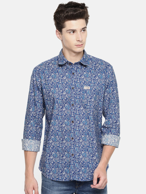 

U.S. Polo Assn. Denim Co. Men Blue & White Regular Fit Printed Casual Shirt