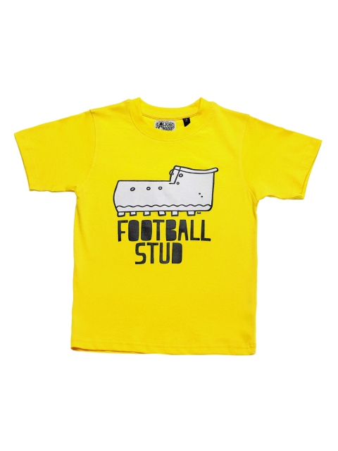 

The Talking Canvas Unisex Yellow Printed Round Neck T-shirt