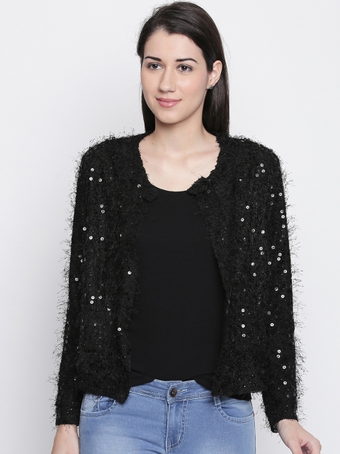 

Annabelle by Pantaloons Women Black Embellished Jacket