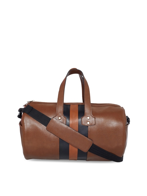 

Bags.R.us Unisex Tan Brown & Black Colourblocked Duffel Bag