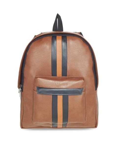 

Bags.R.us Unisex Tan Brown & Black Colourblocked Backpack