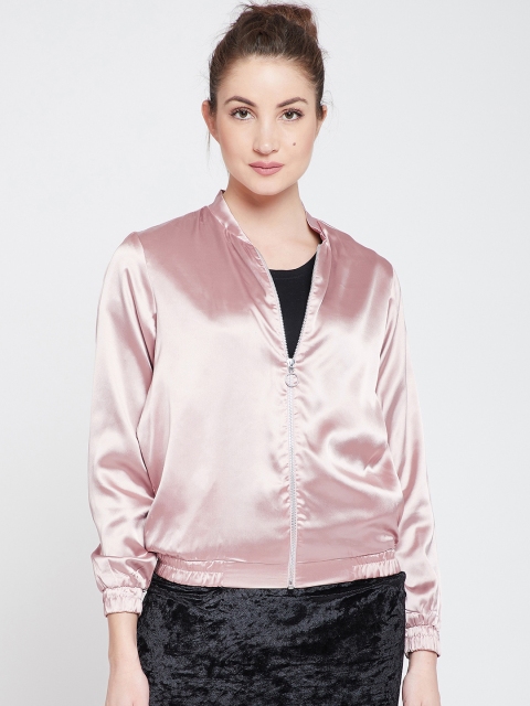 

RARE Women Pink Solid Bomber