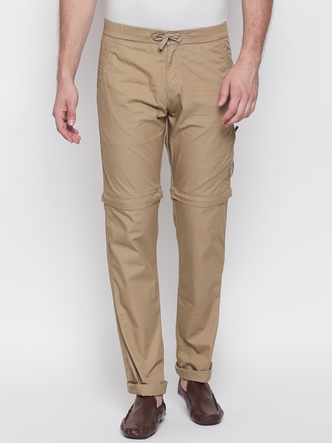 

Beevee Men's Khaki-Coloured Straight-Fit Trackpant