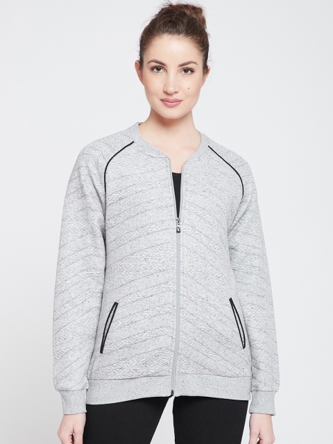 

Marie Claire Women Grey Self Design Sweatshirt