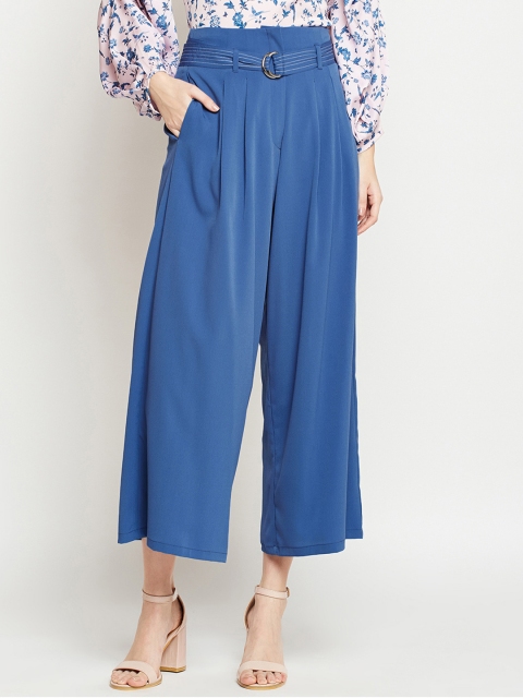 

Marie Claire Women Blue Loose Fit Solid Parallel Trousers
