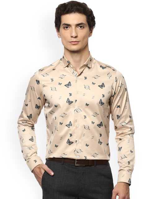 

SIMON CARTER LONDON Men Beige Regular Fit Printed Semiformal Shirt